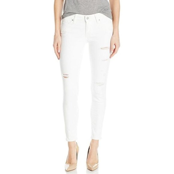 Levi's Denim - Levi's 711 Skinny White Distressed Size 33